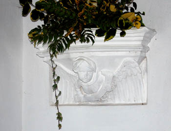 Detail of capital on chancel east wall January 2008